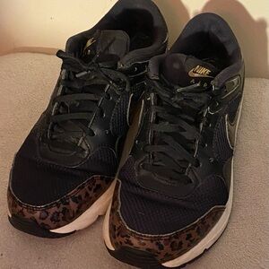 Nike Women's Black and Leopard Print Sneakers